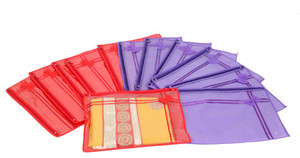Kuber Industries Designer Non Wooven Single Saree Cover Set Of 12 Pcs (With Zip Lock) KUBS10