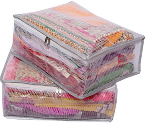 Kuber Industries Designer Heavy Transparent Net Saree Cover Set of 2 Pcs MKU006652