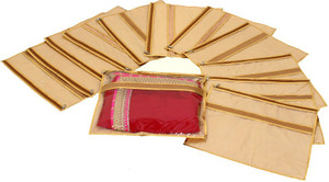 Kuber Industries Designer Single Packing Saree Cover Set of 12 Pcs (Jute Design) KUBS56