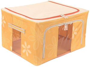 Kuber Industries Designer Saree Cover /Lehenga/Woolens Storage Box with Steel Frames - Flower SKU007605