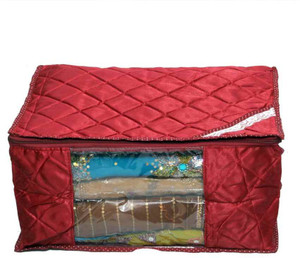 Kuber Industries Designer Saree Cover In Maroon Satin SC65