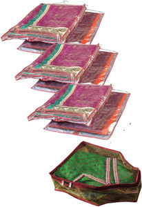 Srajanaa Hanging Saree Cover Wardrobe Organiser - Set Of 6 + Blouse cover free SR-152