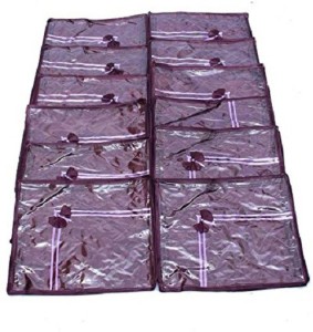 Kuber Industries Designer Saree cover 12 Pcs combo in purple satin,Wedding Collection Gift sc068