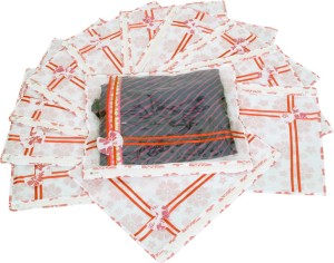 Kuber Industries Designer Printed Non Wooven Saree Cover Set Of 12 Pcs (With Zip Lock) KUBS04
