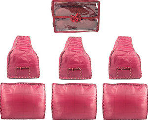 Annapurna Sales Designer Large Saree & Blouse Covers and Churi/Bangles - Set of 7 Pcs. Maroon00117