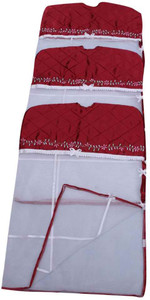 Kuber Industries Designer Saree Cover Hanging 3 Pcs Combo In Maroon Satin SC76