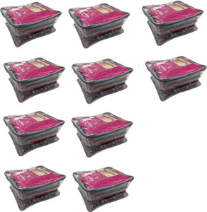 Addyz Plain 10 Pcs Large Transparent Saree cover keep upto 12 - 14 each