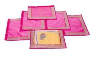 Kuber Industries Designer Single Packing Saree Cover Set of 6 Pcs (Designer Lace) MKU006633