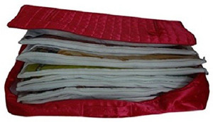 Kuber Industries Designer 12 Flap Saree Cover in Quilted Satin SC103