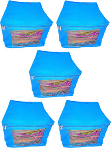 Addyz Plain Pack of 5 Large Saree Salwar Suit Bedsheet Cover Case Capacity10-15 Units Each