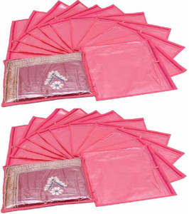Fashion Bizz Regular Pink Saree Cover 24 Pcs Combo