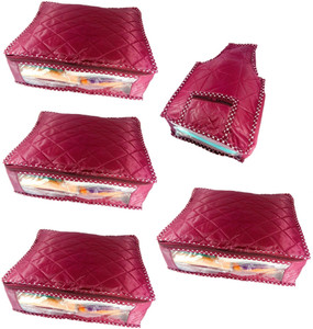 Addyz Plain 4 Saree Cover And 1 Blouse Cover Combo