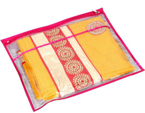 Kuber Industries Designer Single Packing Transparent Saree Cover Set Of 6 Pcs (With Zip Lock) KUBS0032