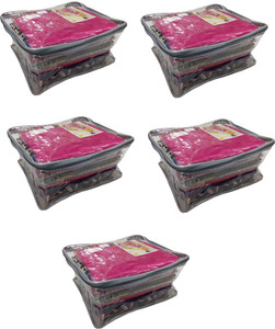 Addyz Plain 5 Pcs Large Transparent Saree Cover Keep Upto 12 - 14 Each