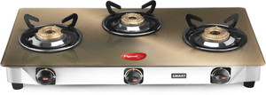 Pigeon Smart Plus Metallic Gold Glass Manual Gas Stove