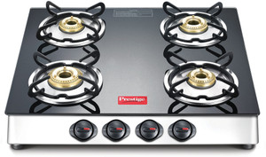 Prestige Marvel LP Gas Table with Glass Top Stainless Steel, Glass Manual Gas Stove