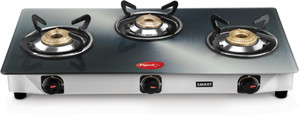 Pigeon Smart Plus Metallic Silver Glass Manual Gas Stove