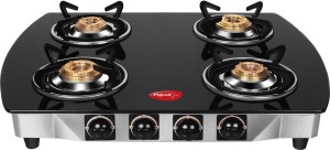 Pigeon Blackline Oval Stainless Steel, Glass Automatic Gas Stove