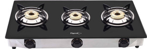Pigeon Favourite Blackline Cooktop Glass, Stainless Steel Manual Gas Stove