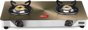 Pigeon Smart Plus Metallic Gold Glass Manual Gas Stove