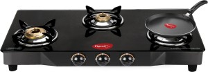 Pigeon Brass Square 3 Steel Manual Gas Stove