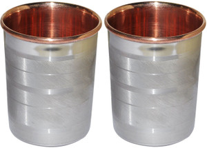 Dakshcraft Drinkware Accessories Handmade Copper Tumblers, Set of 2 Glass Set