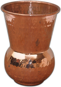 Prisha India Craft Pure Copper Muglai Matka Hammered Style Tumbler Glass