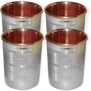 Dakshcraft Drinkware Accessories Handmade Copper Tumblers, Set of 4 Glass Set