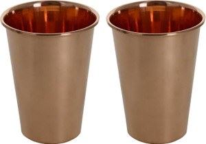 Prisha India Craft Pure Copper Tumblers Handmade Glass Set