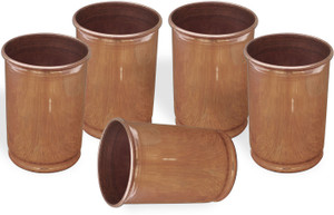 Dakshcraft Drinking Glasses Handmade Copper Tumblers, Set of 5 Glass Set