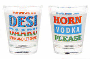 Ek Do Dhai Horn Vodka Please Glass Set