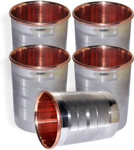 Dakshcraft Drinkware Accessories Handmade Copper Tumblers, Set of 5 Glass Set