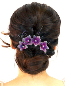 Oddeven Fancy Hair Flower Accessories Brooch With Wedding Party Wear Hair Accessory Setmulticolor