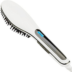 IGIA Salon Grade Hair Straightener Professional Detangling Hair Brush Hair Styling Comb Digital Anti Static Anti-Scald Ceramic Heating Iron - Multiple Colors Available (White)