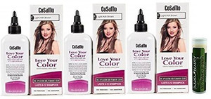 Generic Cosamo Love Your Color Ammonia Peroxide Free Hair Color 779 Dark Brown Pack Of 3 With One Jarosa Beauty Bee Organic Peppermint Lip Balm