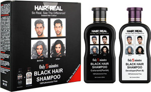 Hair4real 5 Minutes Instant Dye Natural Shampoo Hair Color Black