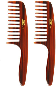 Roots Brown Wide Teeth Comb For Wavy Curly Thick Long Hair Pack Of