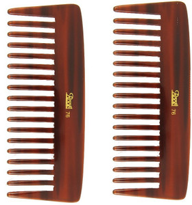 Roots Brown Wide Teeth Comb For Wavy Curly Medium Length Hair Pack