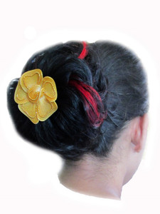 Wigowig Beautiful Black With Red Highlight Messy Bun With 2