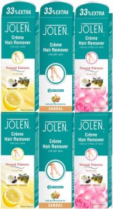 JOLEN Hair Removal Cream Sandal Lemon and Rose Pack of 6 Cream