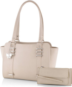 Buy Butterflies Women Beige Satchel Cream Online Best Price in