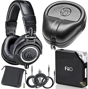 Audio Technica Audio Technica M50X Dj Studio Headphones W/ Fiio E06 Amp & Hard Case Headphones