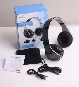 Beyution New @ Black Color Smart Stereo Hi-Fi Wireless Bluetooth Headphone---For All Tablet Mid, Smart Cell Phone And All Tooth Device---With Wired bluetooth Headphones