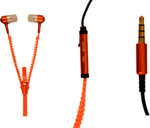 Amaze US ZipperD-04-Orange Wired Headphones