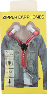 Goldendays Creations Zip Style Red Earphone Wired Headphones
