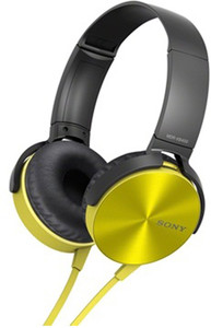 Sony MDR-XB450_Yellow Wired Headphones