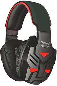 Quantum QHMPL QHM 855 Headset Mic Stereo Vibration Bass Gaming Movie Music (RED) Wired Gaming Headset With Mic