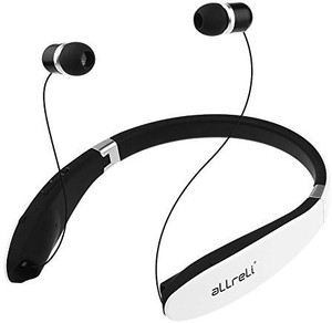 aLLreli Bluetooth 4.0 Headphones, aLLreLi Soba Retractable Foldable Neckband Wireless Stereo Headset Universal for iPhone 6S / Plus, Galaxy S6 Edge, HTC and Other Bluetooth Enabled Devices Wireless Bluetooth Headset With Mic