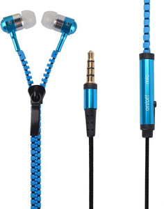 ShoppingKiSite Zipper Style Earphone For all Smartphone Android Windows Laptop Audio Player Wired Headset With Mic