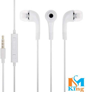 Ms. King Samsung Galaxy A3 Compatible Stereo Sound Handsfree Earphone (White, In the Ear) Wired Headset With Mic